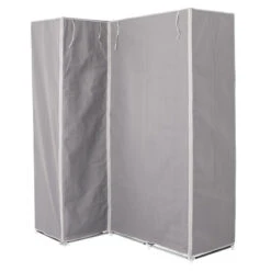 Armoire D'angle 1 Penderie / 10 étagères Gris Atmosphera -MaisonChic Magasin armoire d angle 1 penderie 10 etageres gris atmosphera 3