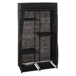 Armoire Modulable 3 Penderies / 5 étagères Noir 5Five -MaisonChic Magasin armoire penderie 3 etageres noir 1