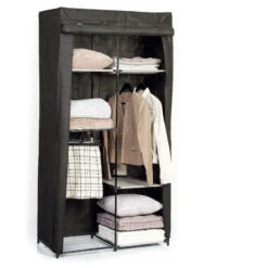 Armoire Modulable 3 Penderies / 5 étagères Noir 5Five -MaisonChic Magasin armoire penderie 3 etageres noir 2