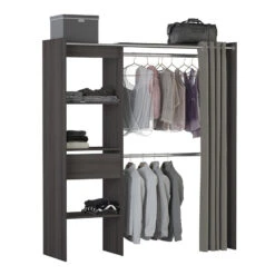 Demeyere Armoire/Placard Extensible SEATTLE Avec Rideau Chêne Vulcano -MaisonChic Magasin armoire placard extensible seattle avec rideau chene vulcano 4