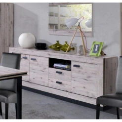 Bahut 3 Portes 2 Tiroirs Marseille -MaisonChic Magasin bahut 3 portes 2 tiroirs marseille 2