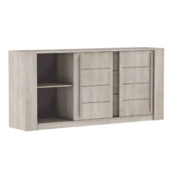 Demeyere Bahut 3 Tiroirs + 2 Portes CANNES Chêne Champagne/béton Clair -MaisonChic Magasin bahut 3 tiroirs 2 portes cannes chene champagne beton clair 3