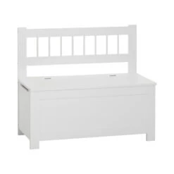 Banc Coffre à Jouets Enfant Blanc Atmosphera