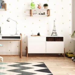 Buffet 1 Tiroir 2 Portes Oslo Blanc -MaisonChic Magasin buffet 1 tiroir 2 portes oslo blanc 3