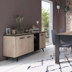 Demeyere Buffet Bas Bruce 3 Portes 3 Niches -MaisonChic Magasin buffet bas bruce 3 portes 3 niches 1