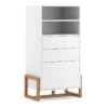 Buffet Haut 2 Tiroirs 1 Porte Oslo Blanc -MaisonChic Magasin buffet haut 2 tiroirs 1 porte oslo blanc