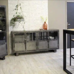 Buffet Métal Noir Jodhpur 4 Portes 9 Buffet Métal Noir Jodhpur 4 Portes -MaisonChic Magasin buffet metal jodhpur portes inditime 3