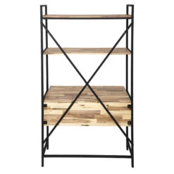 Bureau 2 étagères Edena Bois Et Métal Atmosphera -MaisonChic Magasin bureau 2 etageres edena bois et metal atmosphera 2