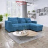 Canapé D'angle Joe Gauche Ou Droite Bleu Convertible Lit -MaisonChic Magasin canape d angle joe gauche ou droite bleu convertible lit