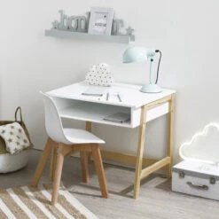 Chaise Enfant Pieds Bois Atmosphera Blanc -MaisonChic Magasin chaise enfant pieds bois atmosphera blanc 3