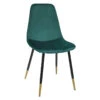 Chaise Velours Vert Pieds Gold Tyka Atmosphera -MaisonChic Magasin chaise velours vert pieds gold atmosphera