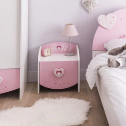 Demeyere Chevet 1 Tiroir Anastasia Rose -MaisonChic Magasin chevet 1 tiroir mulan rose 1