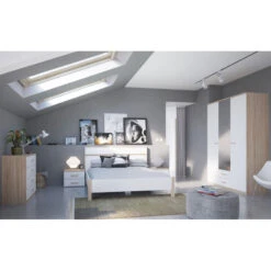 Demeyere Chevet 2 Tiroirs Blanc Et Naturel Lena 6 Demeyere Chevet 2 Tiroirs Blanc Et Naturel Lena -MaisonChic Magasin chevet 2 tiroirs blanc et naturel lena 1