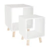 Chevet Break Blanc Lot De 2 Atmosphera -MaisonChic Magasin chevet break blanc lot de 2 atmosphera