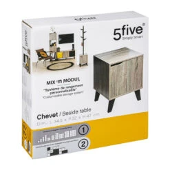 Chevet Mix Naturel Sur Pieds 5Five -MaisonChic Magasin chevet mix naturel pied 5five 2