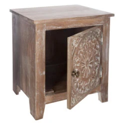 Chevet Shirel 1 Porte Bois Blanchi Atmosphera -MaisonChic Magasin chevet shirel 1 porte bois blanchi atmosphera 3
