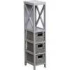 Chiffonnier 1 étagère + Paniers Tressés Gris -MaisonChic Magasin chiffonnier 1 etagere paniers tresses gris