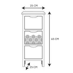 Chiffonnier 3 Tiroirs Chic Naturel Et Blanc -MaisonChic Magasin chiffonnier 3 tiroirs chic naturel et blanc 2