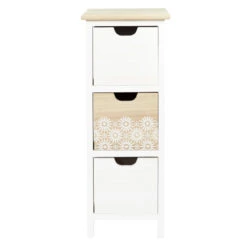 Chiffonnier 3 Tiroirs Chic Naturel Et Blanc -MaisonChic Magasin chiffonnier 3 tiroirs chic naturel et blanc 5