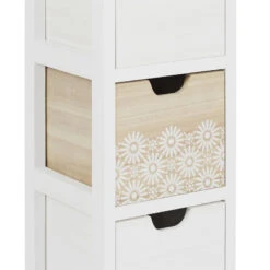 Chiffonnier 4 Tiroirs Chic Naturel Et Blanc -MaisonChic Magasin chiffonnier 4 tiroirs chic naturel et blanc 1 4