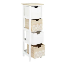 Chiffonnier 4 Tiroirs Chic Naturel Et Blanc -MaisonChic Magasin chiffonnier 4 tiroirs chic naturel et blanc 1 5