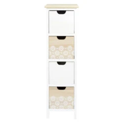 Chiffonnier 4 Tiroirs Chic Naturel Et Blanc -MaisonChic Magasin chiffonnier 4 tiroirs chic naturel et blanc 1 6