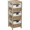 Chiffonnier En Bois 3 Paniers Jacinthe Naturel Et Blanc -MaisonChic Magasin chiffonnier en bois 3 paniers jacinthe naturel et blanc
