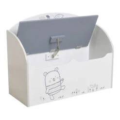 Demeyere Coffre à Jouets Bear Gris Et Blanc -MaisonChic Magasin coffre a jouets blanc gris nounours 2