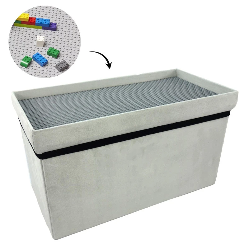 Coffre Blanc Pliable Gris Compatible Briques 2 Coffre Blanc Pliable Gris Compatible Briques
