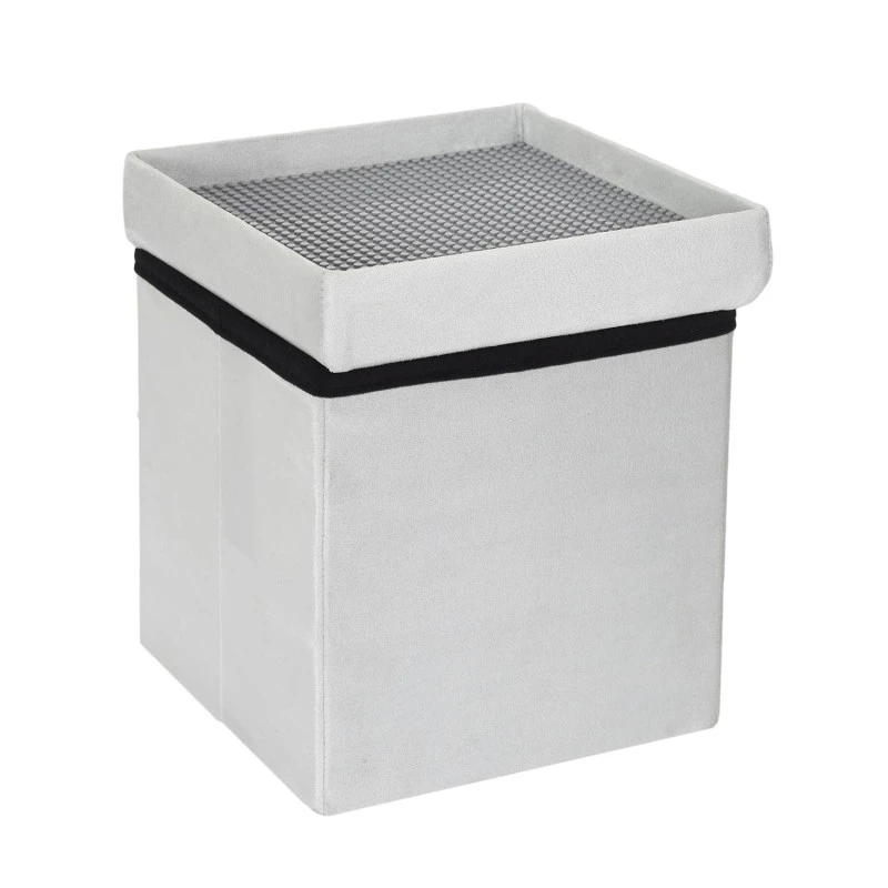 Coffre Pouf Pliable Gris Compatible Briques 3 Coffre Pouf Pliable Gris Compatible Briques