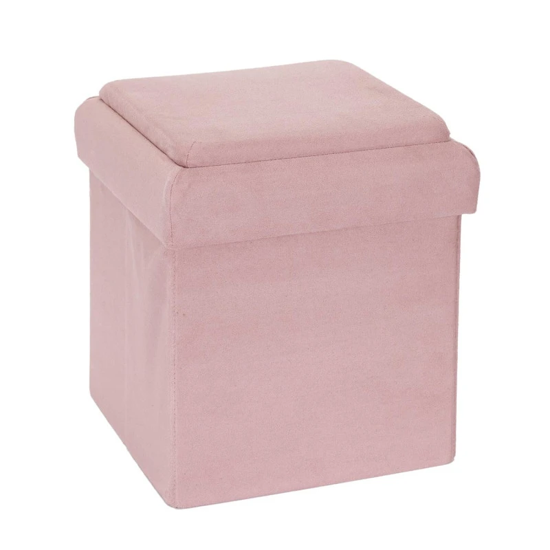Coffre Pouf Pliable Rose Compatible Briques 5 Coffre Pouf Pliable Rose Compatible Briques – Image 3