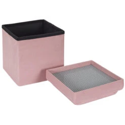 Coffre Pouf Pliable Rose Compatible Briques 13 Coffre Pouf Pliable Rose Compatible Briques -MaisonChic Magasin coffre pouf pliable rose compatible briques 1 3