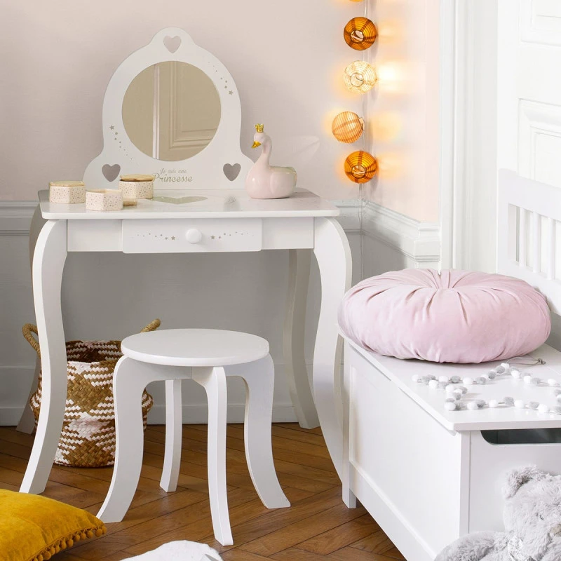 Coiffeuse Avec Tabouret Enfant Blanc Atmosphera 4 Coiffeuse Avec Tabouret Enfant Blanc Atmosphera â Image 2
