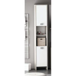 Demeyere Colonne 2 Portes HONOLULU Blanc/chêne Champagne -MaisonChic Magasin colonne 2 portes honolulu blanc chene champagne 2