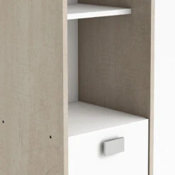 Demeyere Colonne 2 Portes HONOLULU Blanc/chêne Champagne -MaisonChic Magasin colonne 2 portes honolulu blanc chene champagne 4