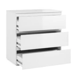 Commode 3 Tiroirs Capetown Blanc -MaisonChic Magasin commode 3 tiroirs capetown blanc 2