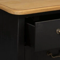 Commode 3 Tiroirs Chrysa Noire Atmosphera -MaisonChic Magasin commode 3 tiroirs chrysa noire atmosphera 2