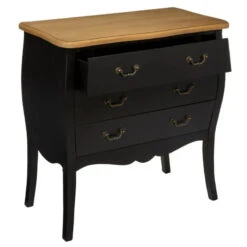 Commode 3 Tiroirs Chrysa Noire Atmosphera -MaisonChic Magasin commode 3 tiroirs chrysa noire atmosphera 5