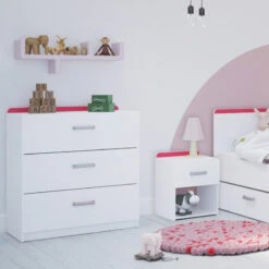 Demeyere Commode 3 Tiroirs Reverso Rose Ou Bleu -MaisonChic Magasin commode 3 tiroirs reverso rose ou bleu 2