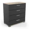 Demeyere Commode 4 Tiroirs Izzy Noir Et Bois -MaisonChic Magasin commode 4 tiroirs izzy noir et bois