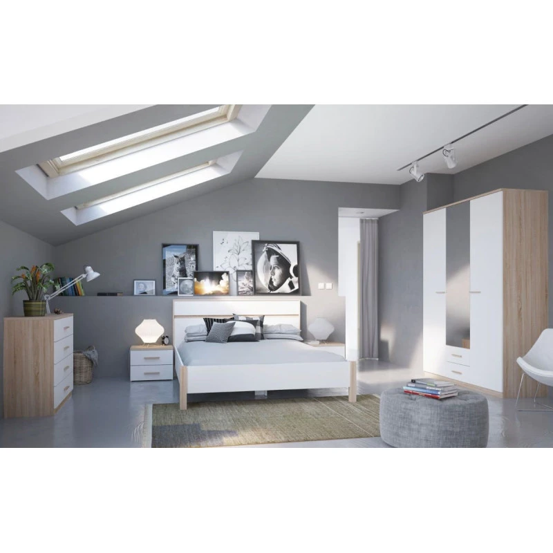 Demeyere Commode 4 Tiroirs Lena Blanc Et Naturel 4 Demeyere Commode 4 Tiroirs Lena Blanc Et Naturel – Image 2