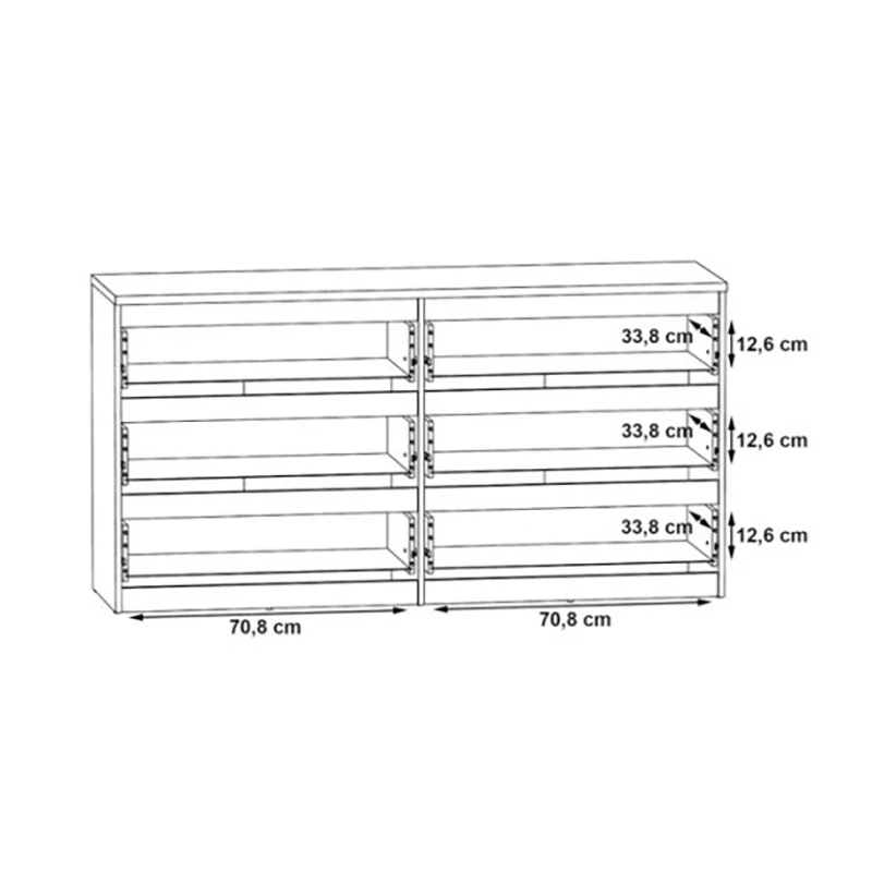 Commode 6 Tiroirs Chelsea Béton Gris Et Blanc 6 Commode 6 Tiroirs Chelsea Béton Gris Et Blanc – Image 4