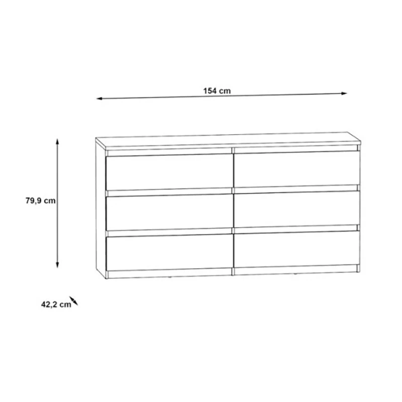 Commode 6 Tiroirs Chelsea Béton Gris Et Blanc 7 Commode 6 Tiroirs Chelsea Béton Gris Et Blanc – Image 5