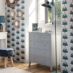 Commode Charme 5 Tiroirs Blanc Atmosphera -MaisonChic Magasin commode charme 5 tiroirs blanc 1