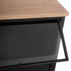 Commode Joris 3 Niches Noir Métal Atmosphera -MaisonChic Magasin commode joris 3 niches noir metal atmosphera 1