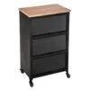 Commode Joris 3 Niches Noir Métal Atmosphera -MaisonChic Magasin commode joris 3 niches noir metal atmosphera