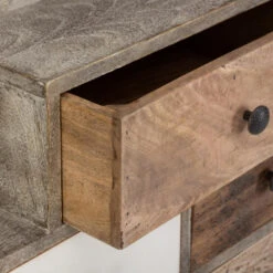 Commode Koval Uni 8 Tiroirs Bois Massif Atmosphera -MaisonChic Magasin commode koval uni 8 tiroirs bois massif atmosphera 2