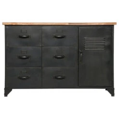 Commode Métal Et Bois Cierna Atmosphera -MaisonChic Magasin commode metal torof atmosphera 3