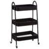 Desserte 3 Niveaux à Roulettes Métal Noir 5Five -MaisonChic Magasin desserte 3 niveaux a roulettes metal noir 5five