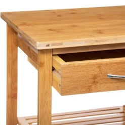 Desserte Bambou 1 Tiroir Roulettes 37 Cm 5Five -MaisonChic Magasin desserte bambou 1 tiroir roulettes 37 cm 5five 2